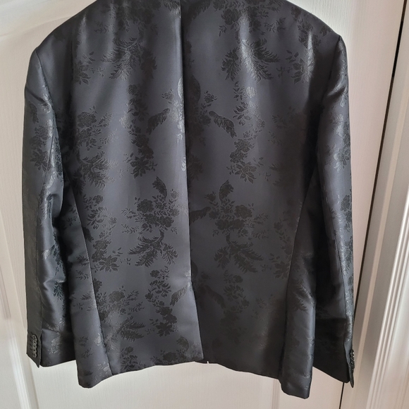 Express Men's Black Patterned Tuxedo Blazer Slim Fit 44S - Picture 7 of 10